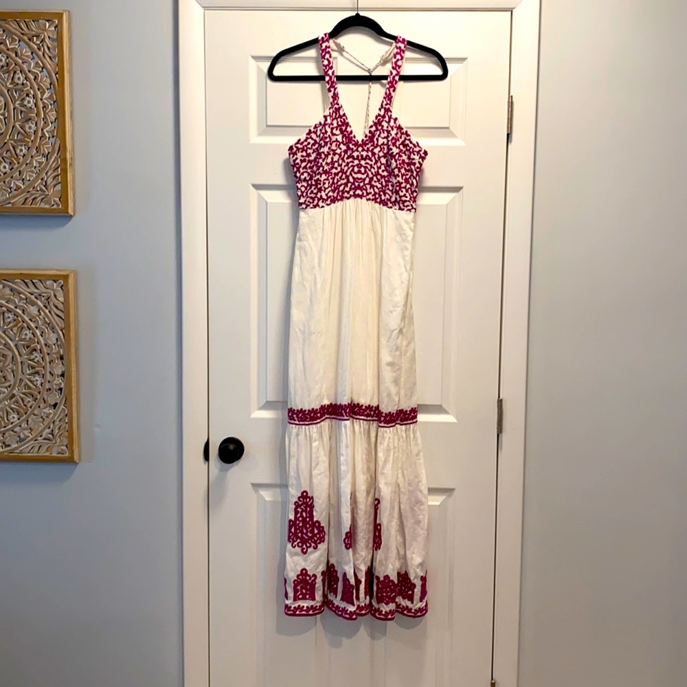 Anthropologie Manuela Embroidered maxi dress